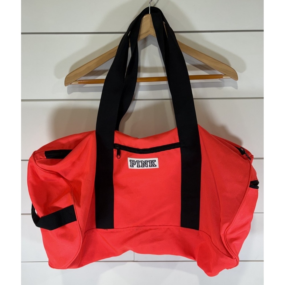 VICTORIAS SECRET PINK "HOT PINK" LARGE TOTE BAG WEEKENDER PURSE GYM BEACH